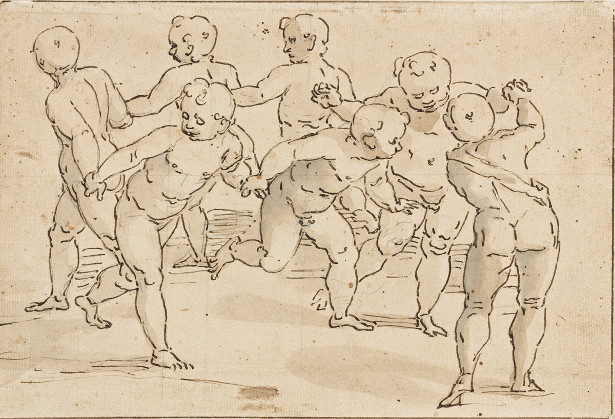 LUCA CAMBIASO (CIRCLE OF) (Moneglia 1527-1585 Madrid) A Group of Seven Dancing Putti.